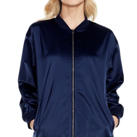 Two by Vince Camuto RIbbed Taffeta Bomber Jacket - Picture 2 of 5